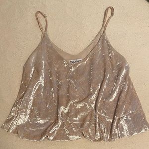 Madison & Berkeley tan velvet crop top